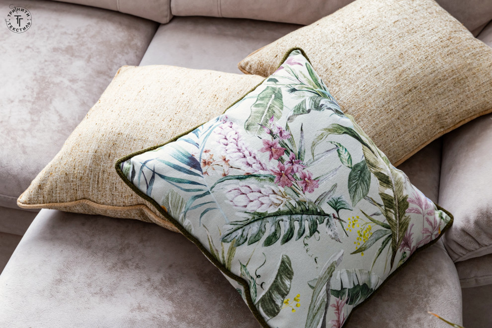 Уютное текстильное оформление загородного дома