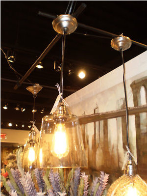 WAREHOUSE VINTAGE CHIC 10" RECYLED GLASS PENDANT LIGHT