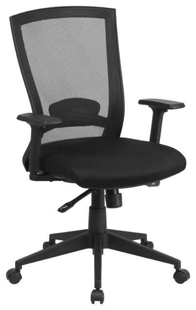 Flash Furniture Mid Back Mesh Swivel Office Chair In Black