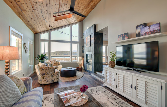  Industrial  Coastal Home Beach  Style Living Room Other by Bauer Clifton Interiors