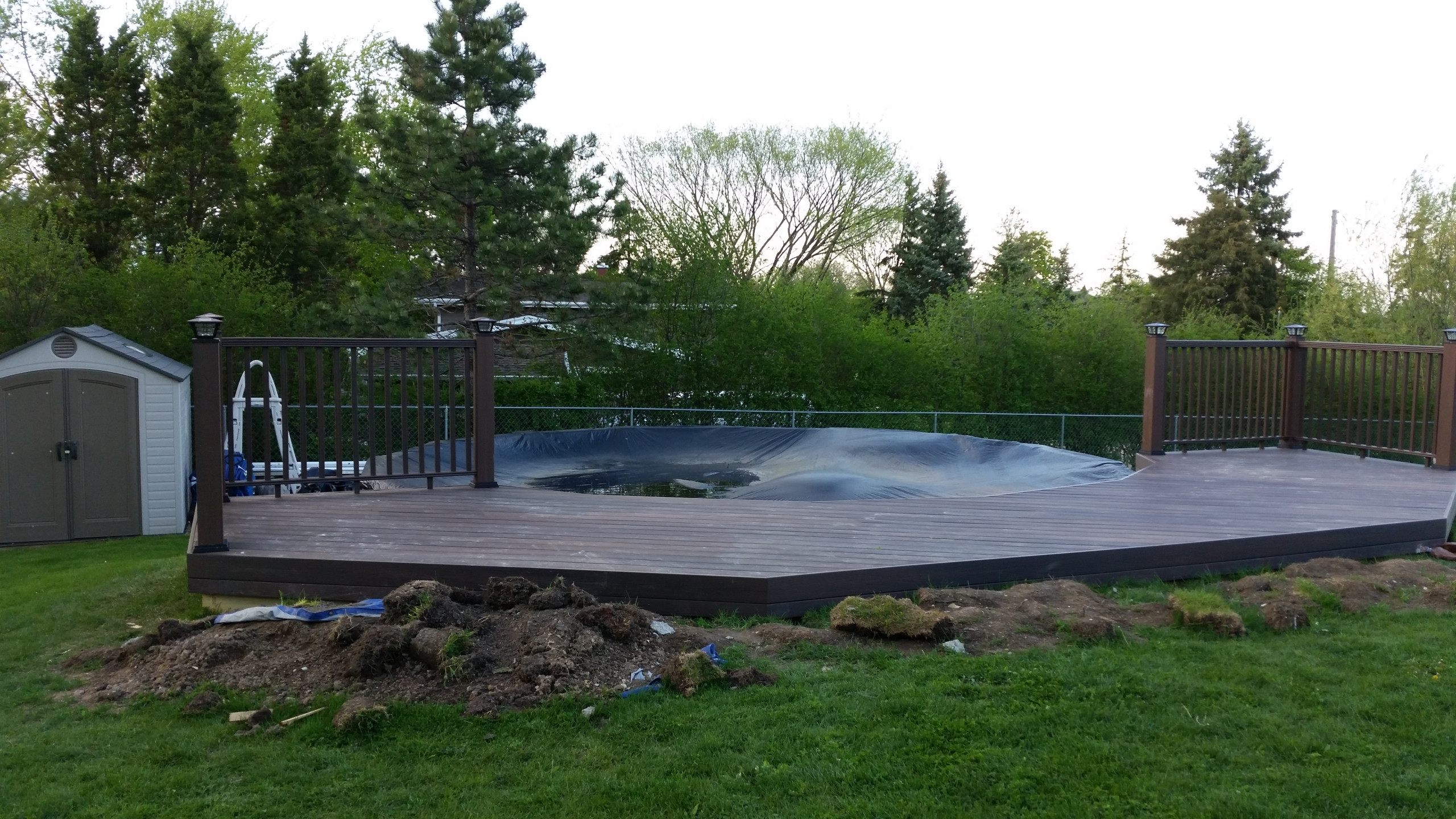 Composite deck around pool