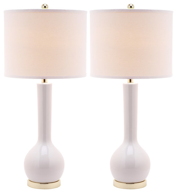 Safavieh Lucia Table Lamps, Ceramic, Set of 2, White
