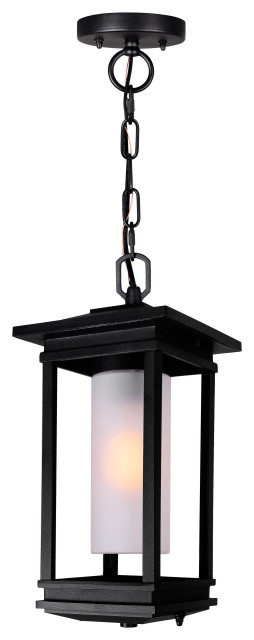 CWI Lighting 0412P7-1-101 Granville 1 Light Black Outdoor Hanging Light
