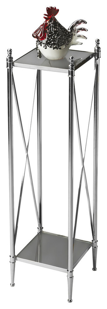 Butler Modern Expressions Nickel & Glass Pedestal Plant Stand