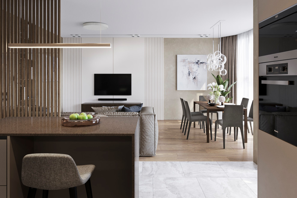 Кухня-гостиная в ЖК Солнечный круг