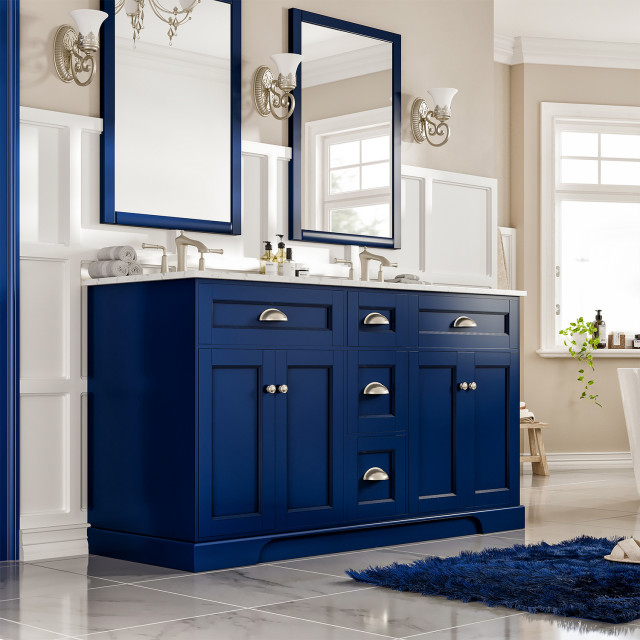 Eviva Epic Transitional Blue Bathroom Vanity - Transitional - Bathroom ...