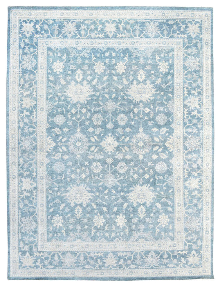Oushak Collection Hand-Knotted Silk and Wool Area Rug, 8'x10'