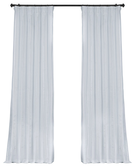 White Fauxsilk Taffeta Curtain Single Panel Traditional Curtains By Half Ds Houzz Taffeta Curtain Single Panel, Copper Brown Faux Silk Taffeta Curtain Panel White 3