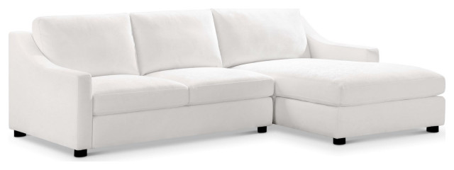 Garcelle 2 Piece Stain-Resistant Fabric Sectional, White