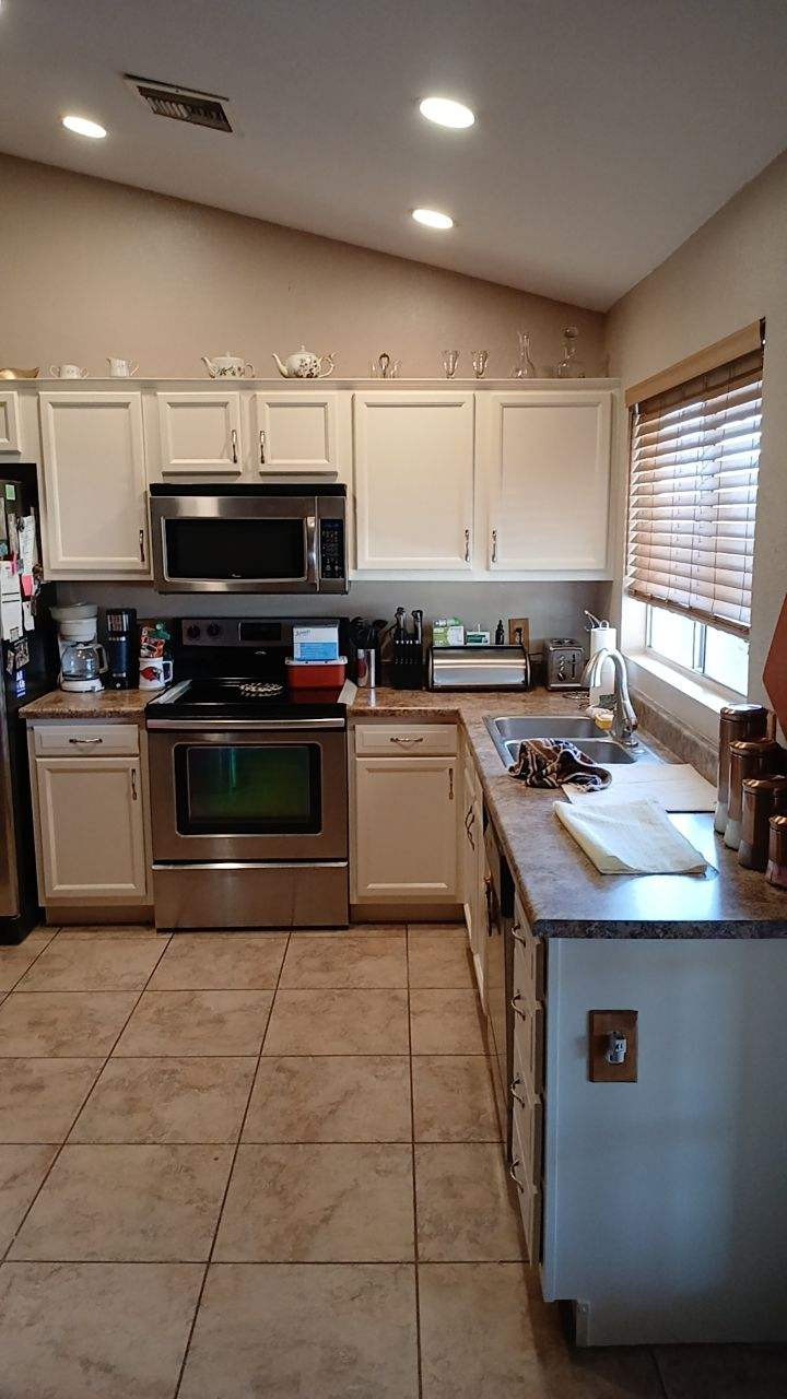 Two Tone Neutral Painted Kitchen