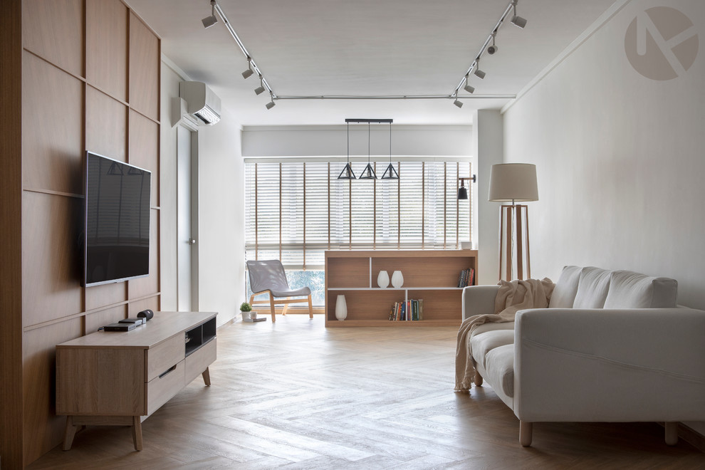 Inspiration for a scandinavian living room in Singapore.