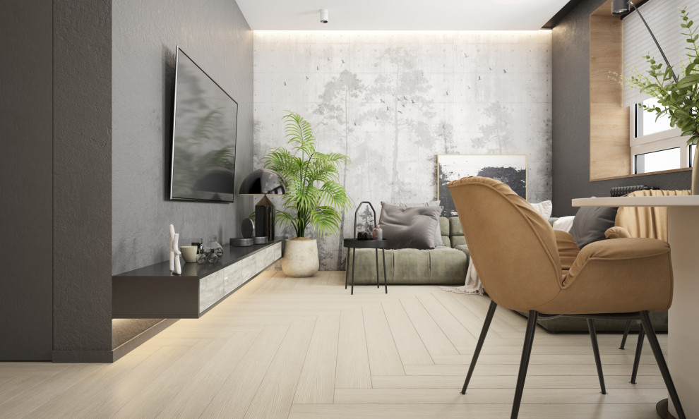 Дизайн интерьера однокомнатной квартиры ЖК Онега