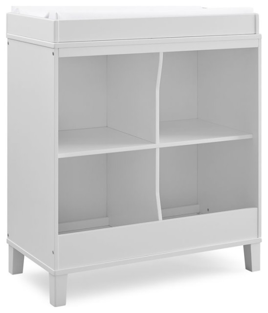 Delta Children Huck Modern Wood Convertible Changing Table in Bianca White
