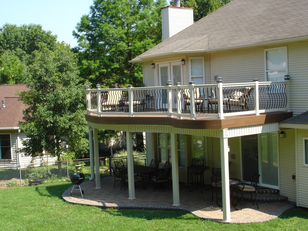 Large backyard deck photo in St Louis