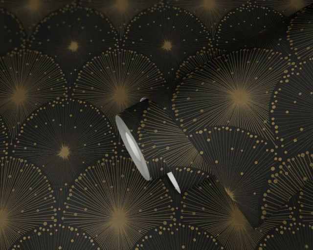 Modern Textured Wallpaper Art Deco Pattern, 1 Roll - Contemporary ... - Textured Wall Decor For Small Modern Apartments With Art Deco Patterns