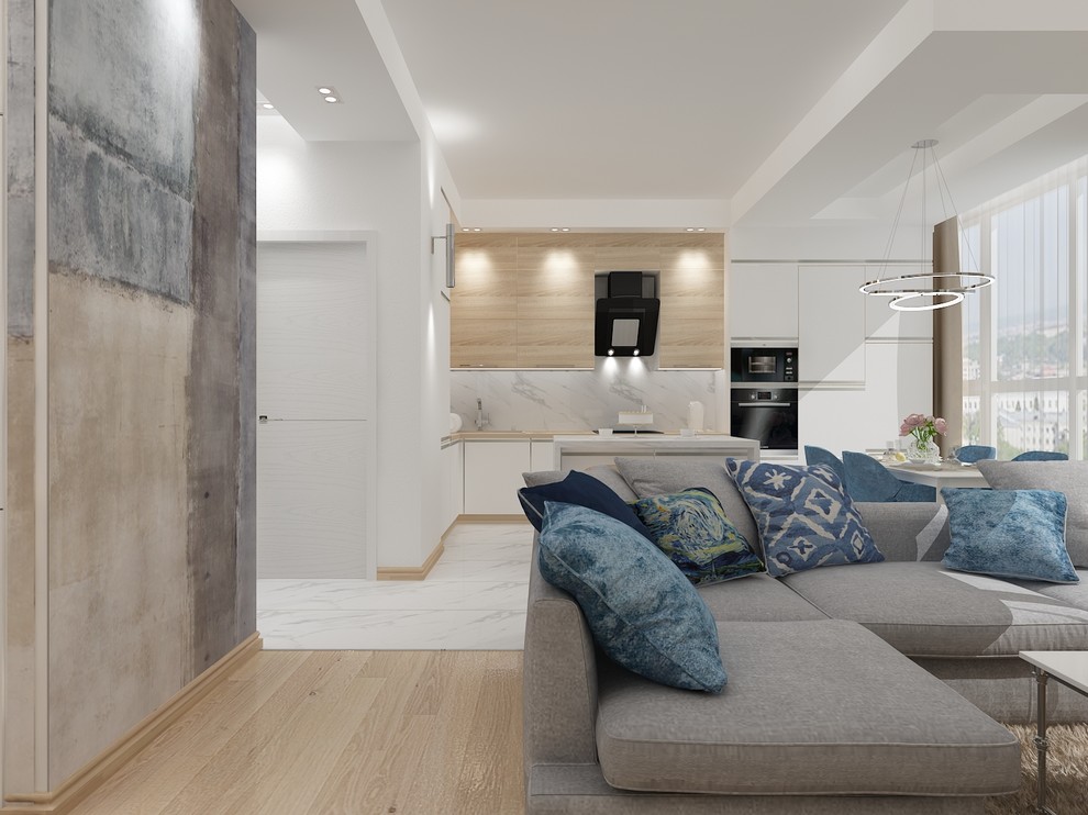 Воздушная квартира с абстракцией