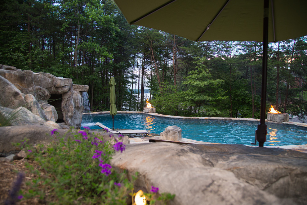 Inspiration for a rustic home design remodel in Charlotte