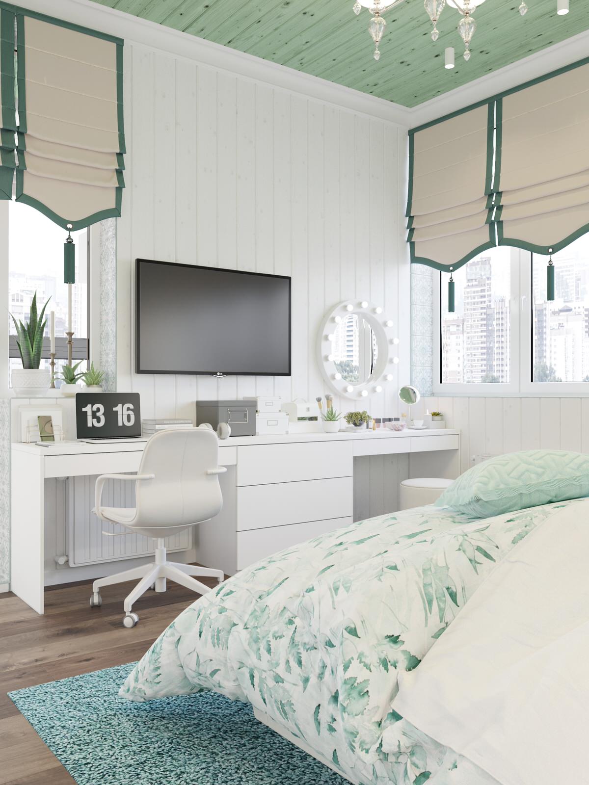 Дизайн спальни и балкона