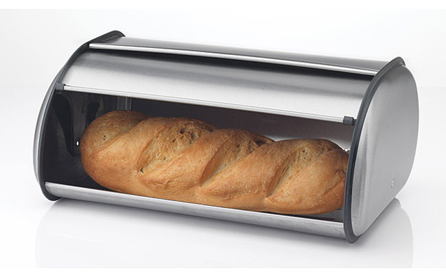 Prime Pacific Brushed Stainless Steel Roll Top Bread Box Bin