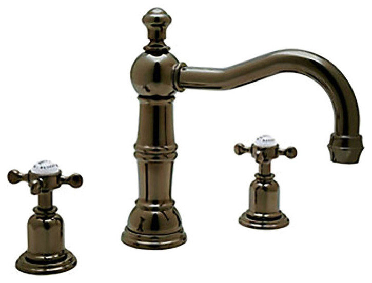 Rohl English Bronze Perrin and Rowe Widespread Bathroom Faucet ...