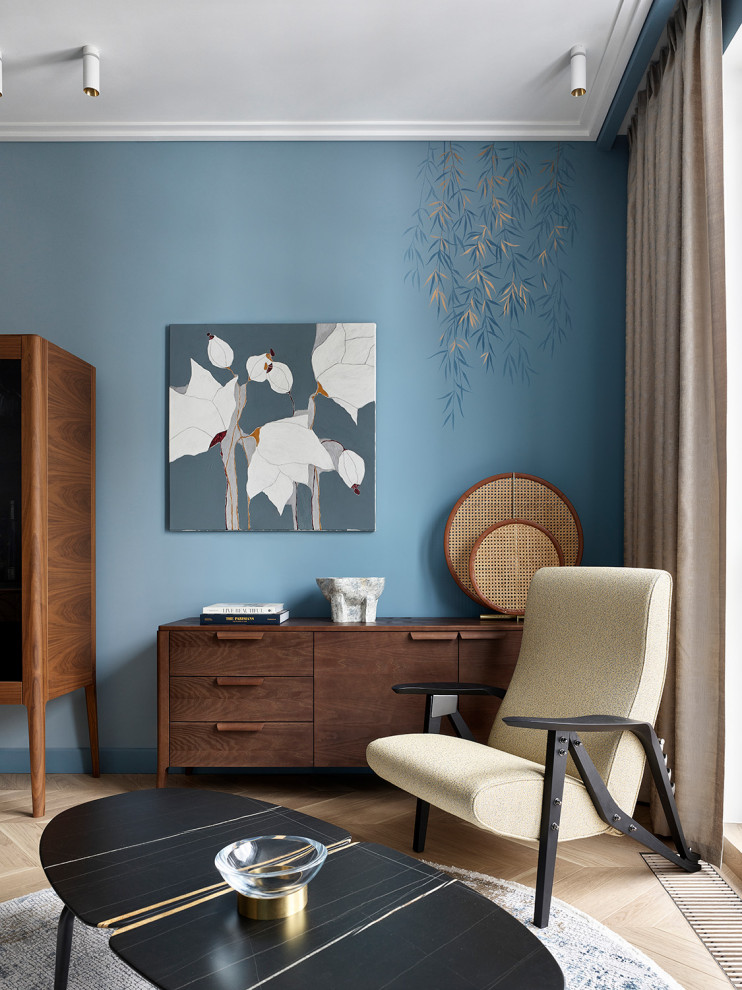 Небольшая квартира в оттенках синего