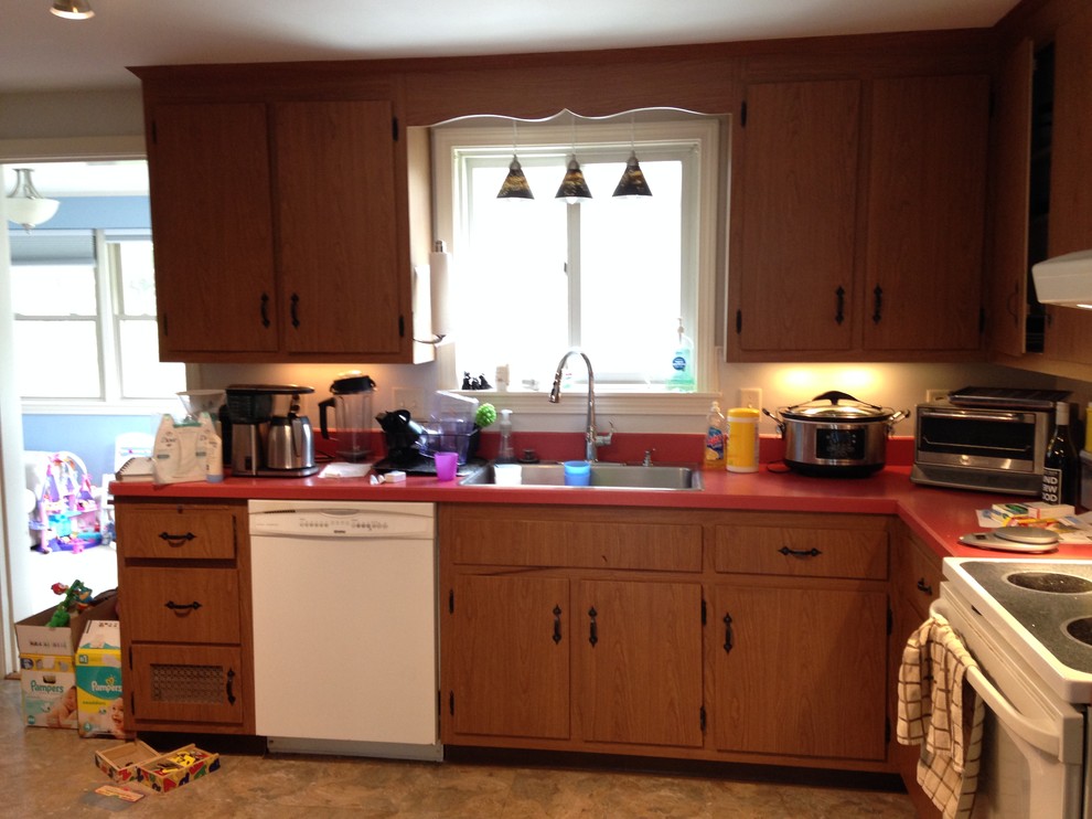 Dark, cramped kitchen