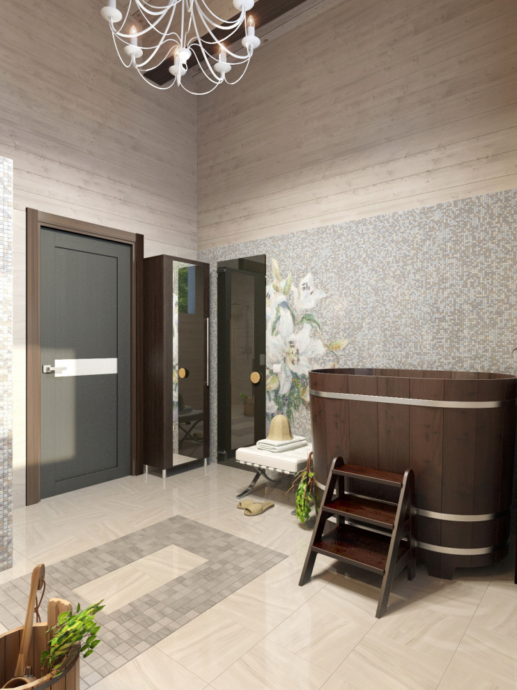 Дизайн ванной комнаты с купелью