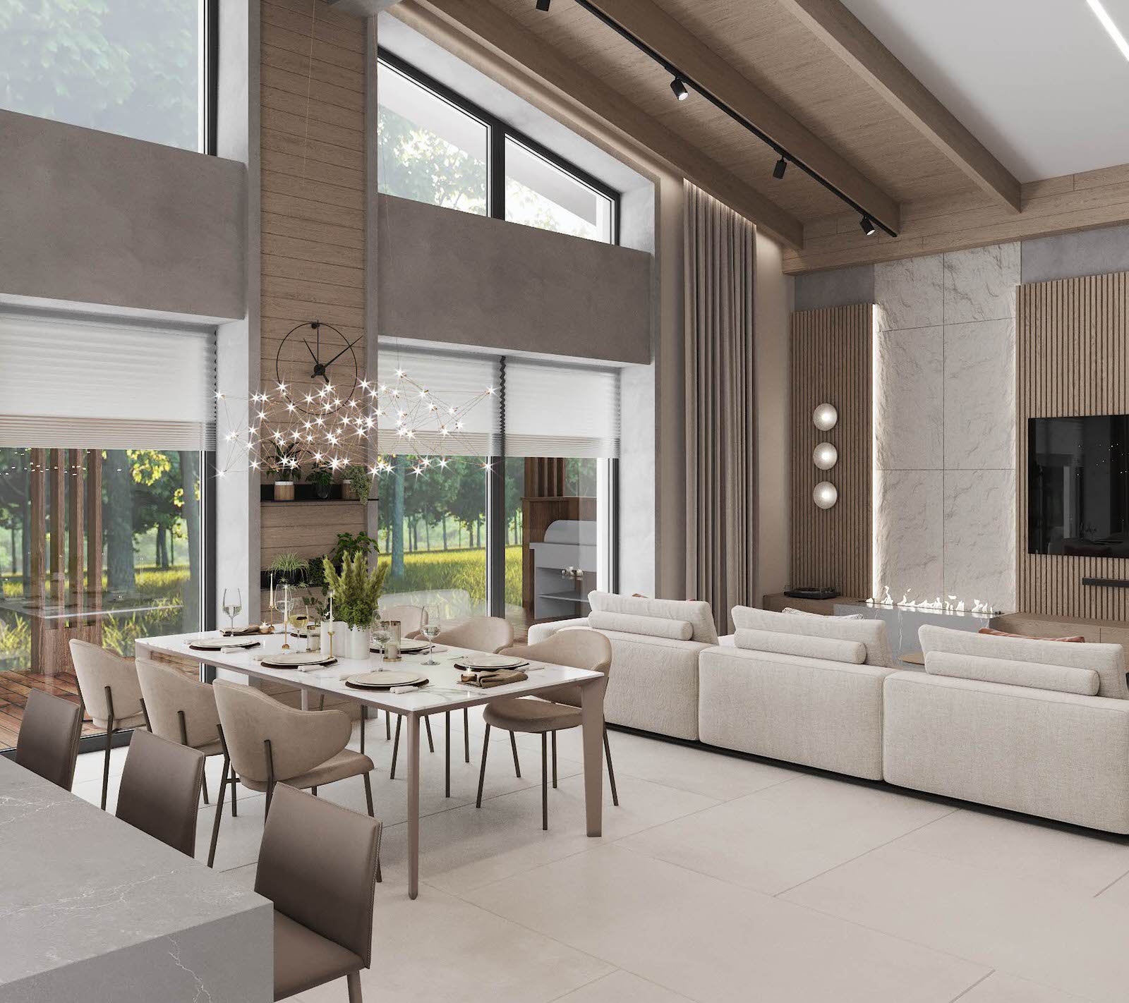 Загородный интерьер -гостиная, холл