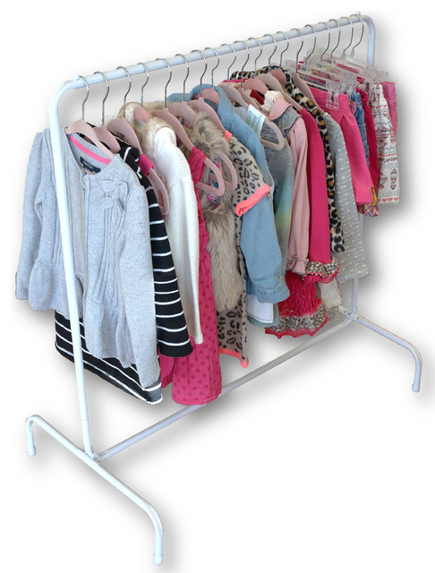 Children's Garment Rack With 10 Black Hangers - Midcentury - Clothes Racks  - by Boottique, Inc. | Houzz