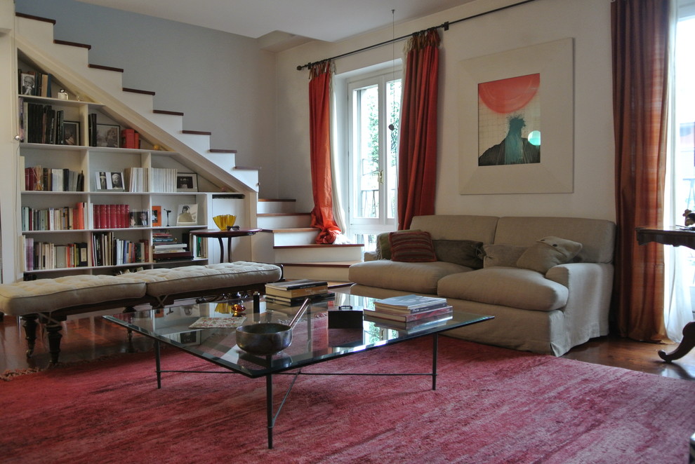 Photo of a modern family room in Milan.
