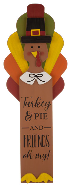 40"H Thanksgiving Wooden Turkey Standing Decor