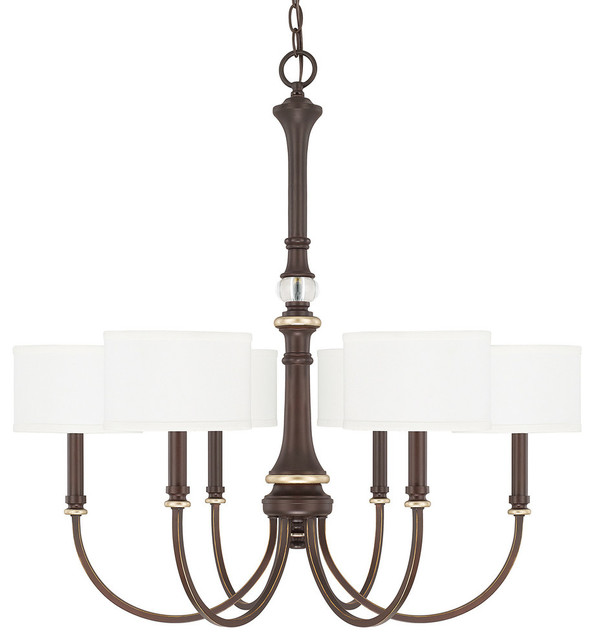 Asher 6Light Chandelier, Champagne Bronze Traditional Chandeliers