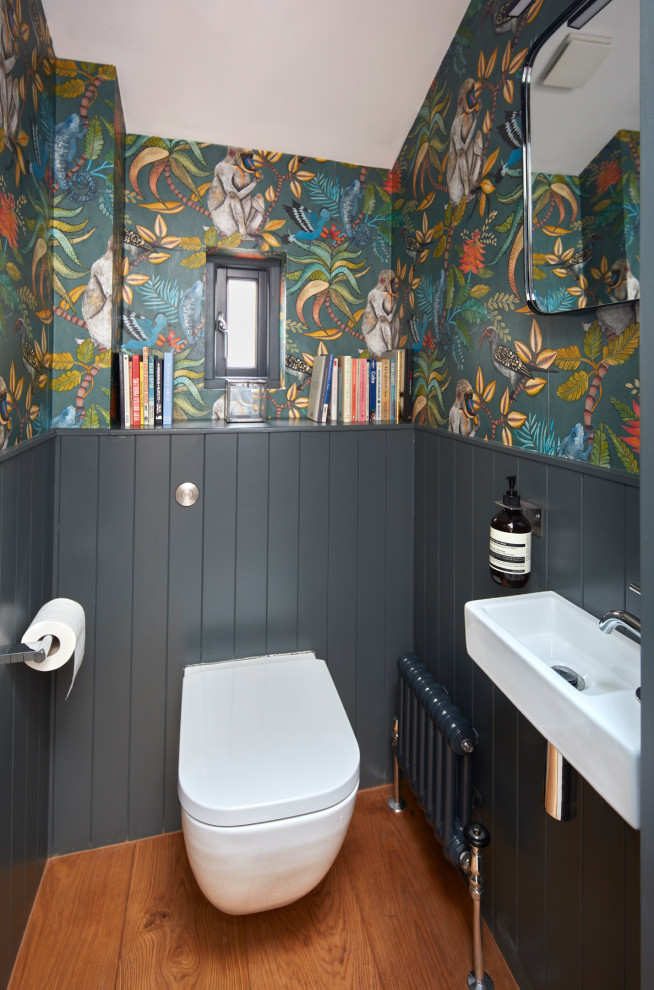Example of an eclectic powder room design in London