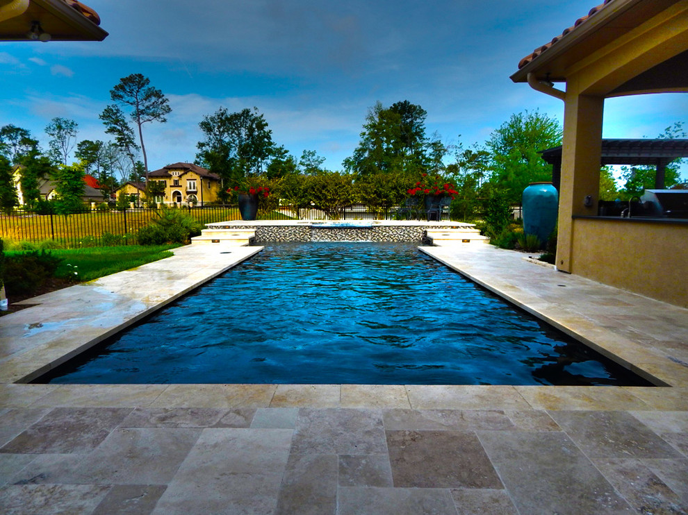 Example of a transitional pool design in Houston