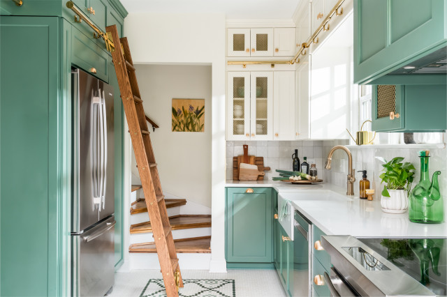 Huge set *metal steel kitchen cabinets mint green Restored from Victroian  Home