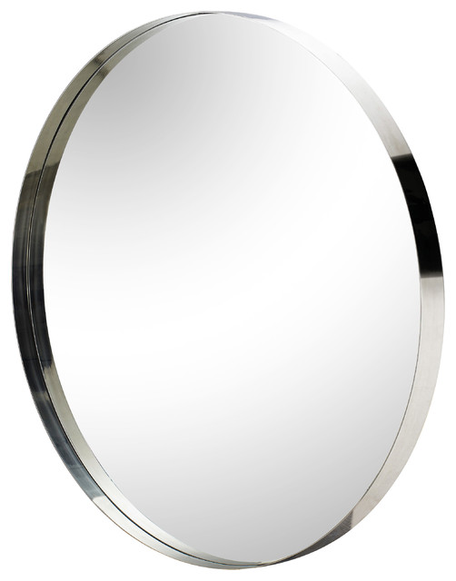 Maison 55 Marcy Modern Classic Round Silver Framed Wall Mirror 36d