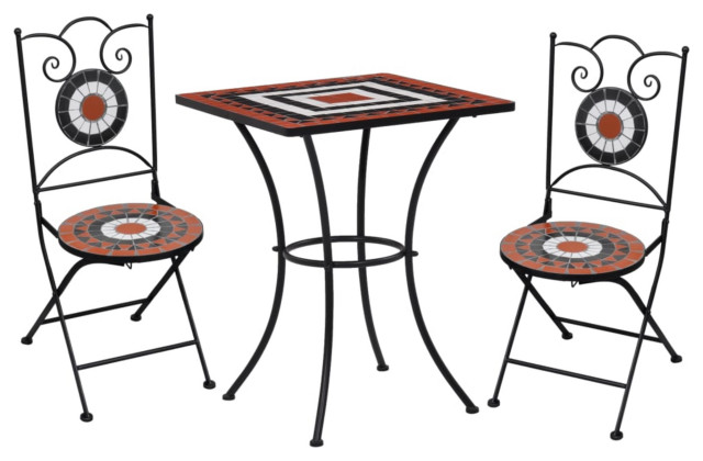 VidaXL Mosaic Bistro Table - 23.6" Ceramic Top Table