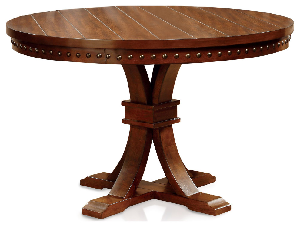 Monte Transitional Round Table Transitional Dining Tables by