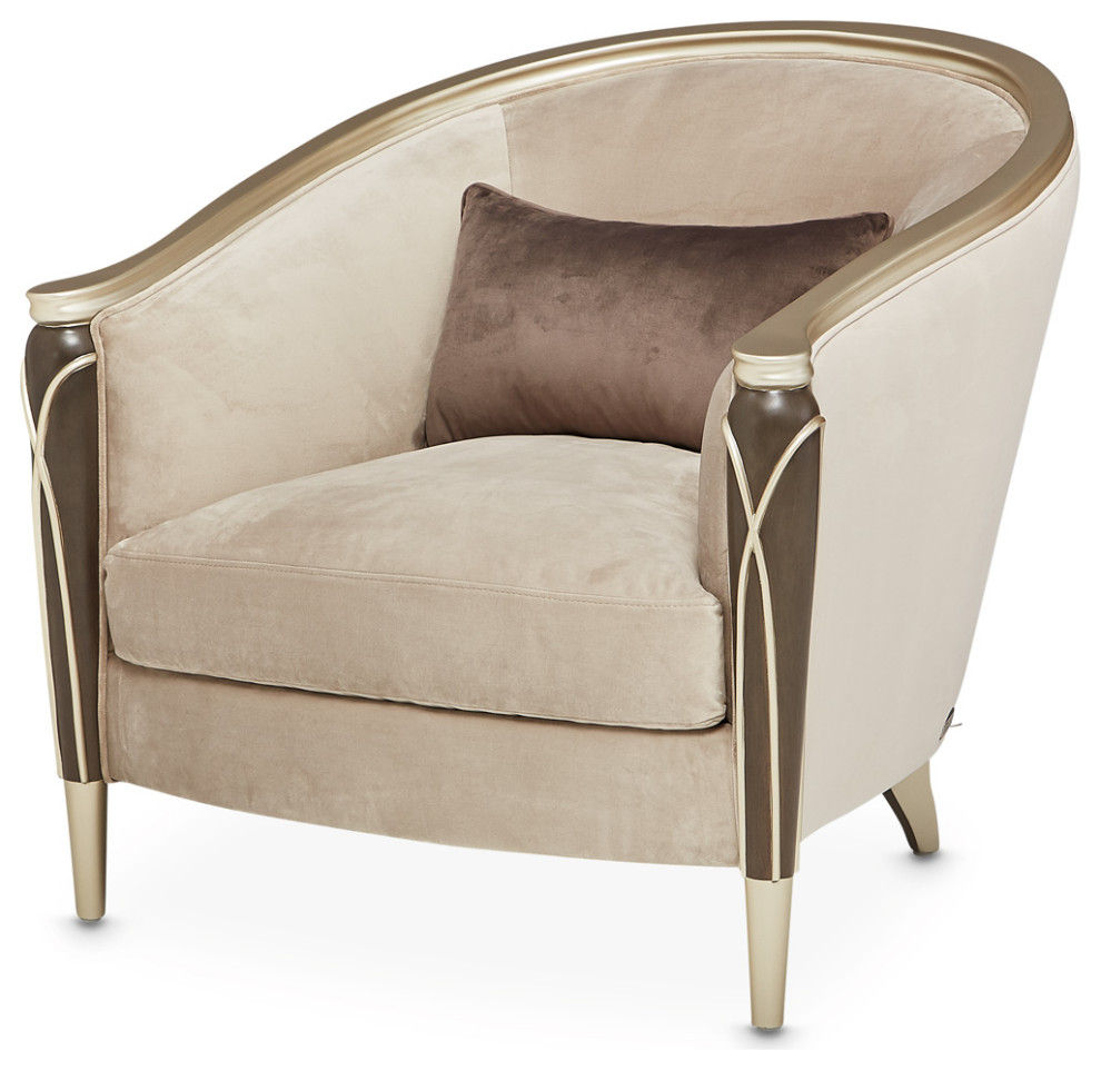 Villa Cherie Velvet Matching Chair - Porcini/Hazelnut