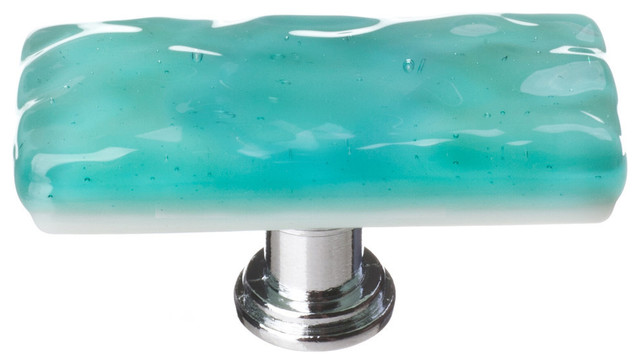 Skinny Glacier Aqua Long Knob Contemporary Cabinet And Drawer