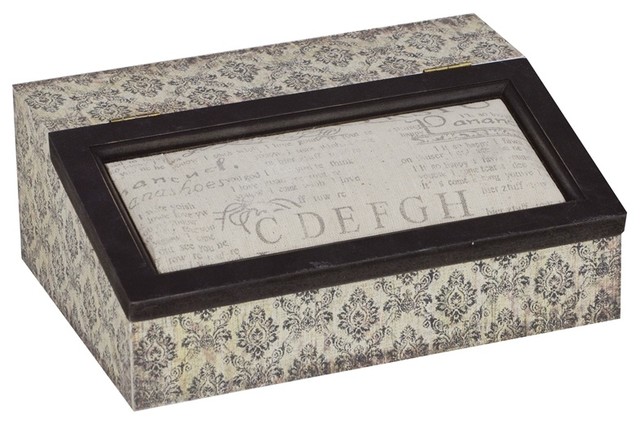 Damask Desk Box With Fabric Insert