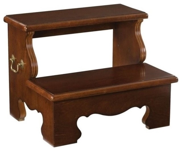 Bowery Hill Bedside Step Stool Clic Antique Cherry Traditional Bowery Hill Bedside Step Stool Clic Antique Cherry