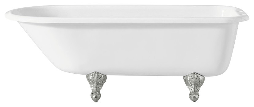 Cheviot Products Traditional Cast Iron Bathtub With Faucet Holes, Chrome