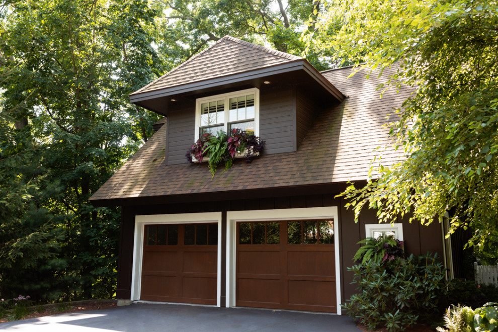 This is an example of a transitional detached two-car garage in Grand Rapids.