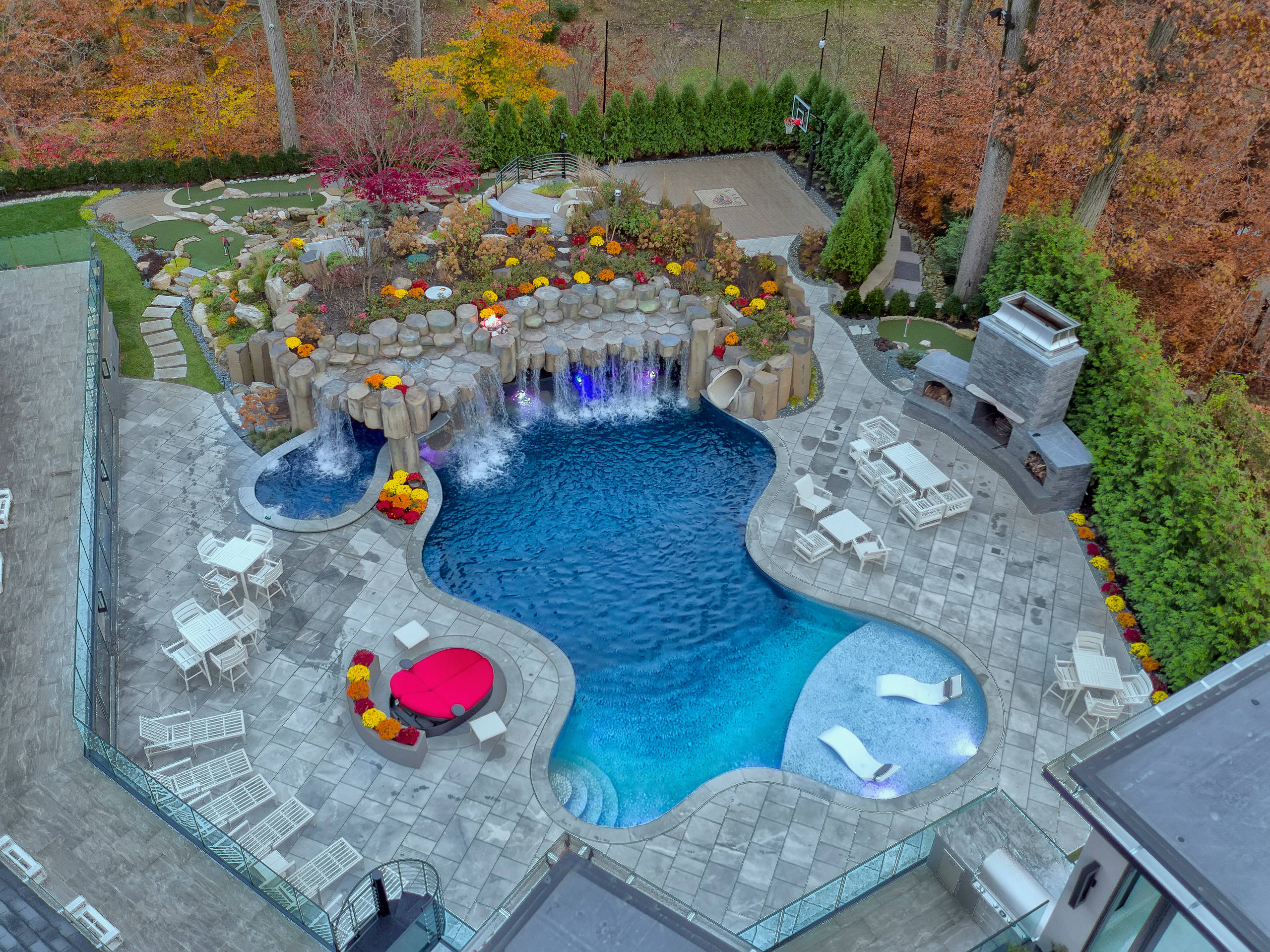 Backyard patio and lighting