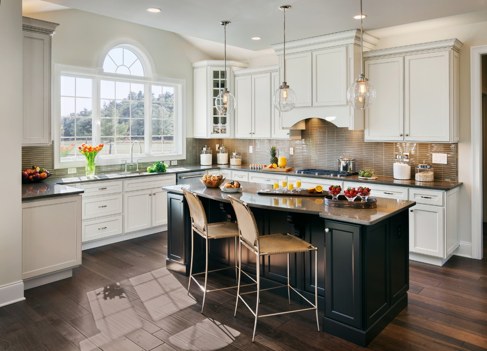 Example of a transitional kitchen design in Chicago