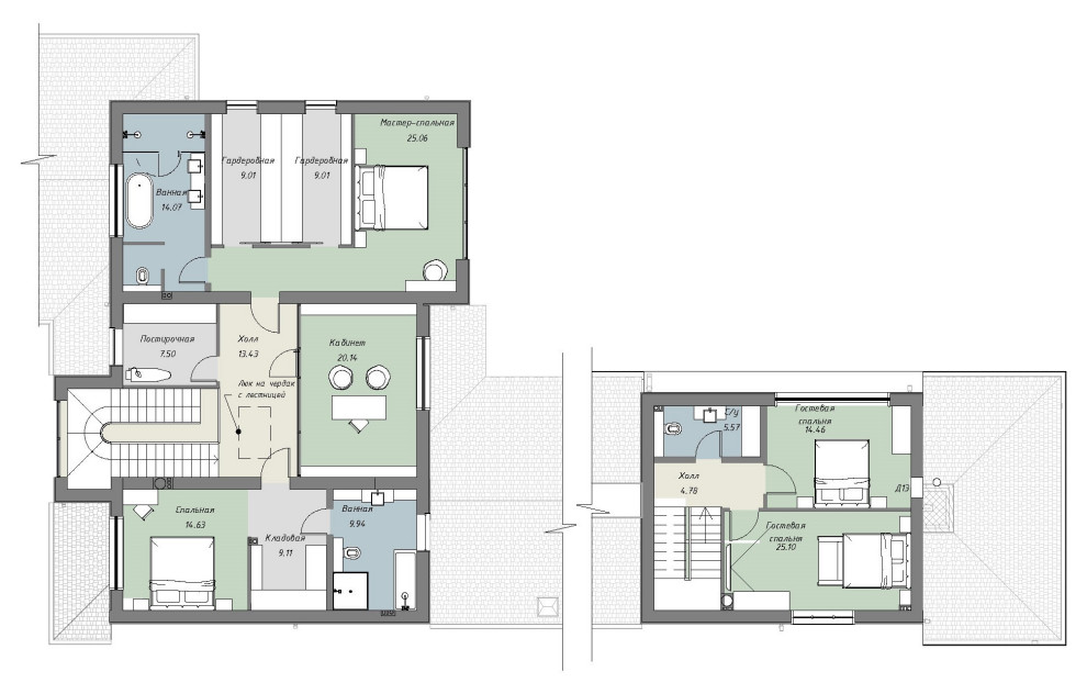 Современный дом с баней и террасой