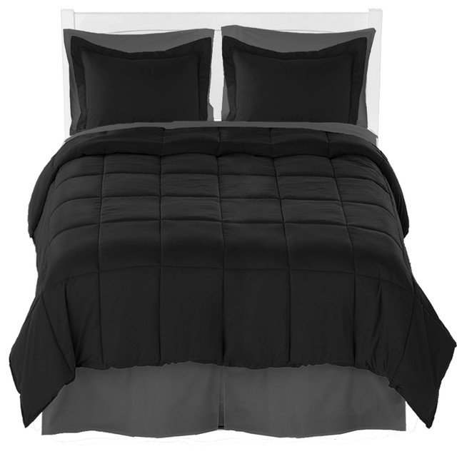Comforter, Sheet, and Bed Skirt, Split King Contemporary Comforters