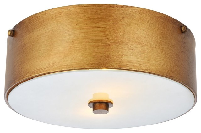 Elegant Living District Hazen 2 Light 12 Vintage Gold Flush Mount Elegant Living District Hazen 2 Light 12 Vintage Gold Flush Mount Transitional Ceiling Lighting By And Locks