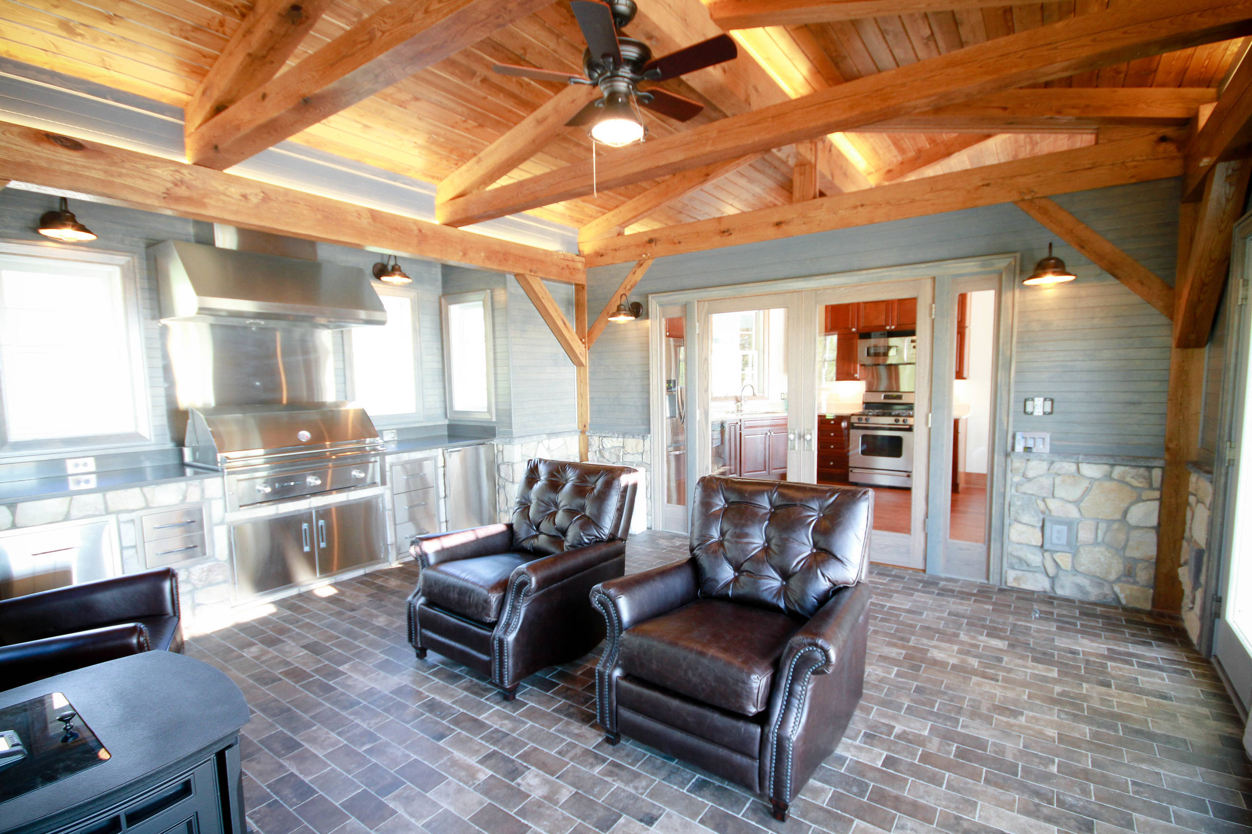 Timber Frame House Addition on Ridge Road